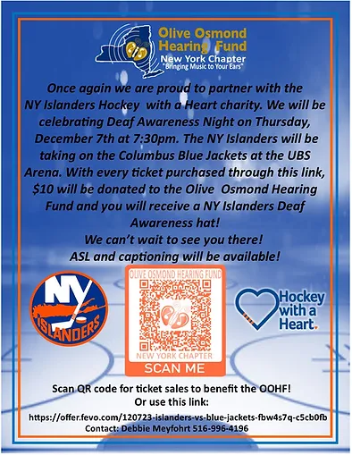 A flyer for the new york islanders hockey charity.