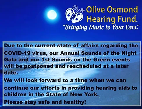 A screen shot of an email from the olive osmund hearing fund.