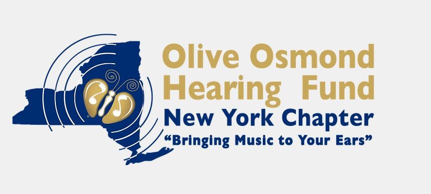 A logo for the olive osmond hearing fund.